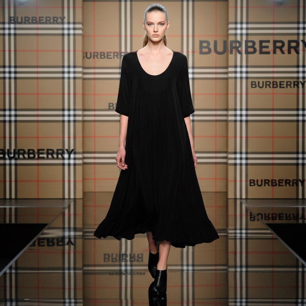 Authentic Burberry London luxury designer cotton black dress sz 6